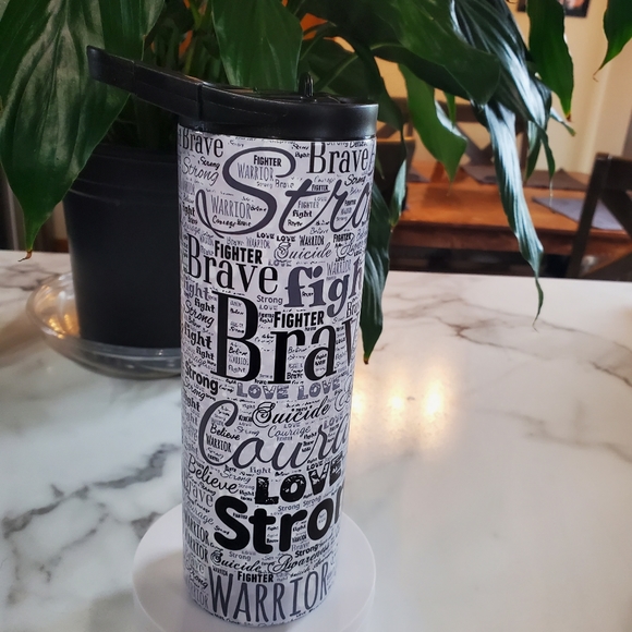 Suicide Awareness Ribbon & Quotes 20oz Tumbler with duo lids 🎉sale - Picture 10 of 12